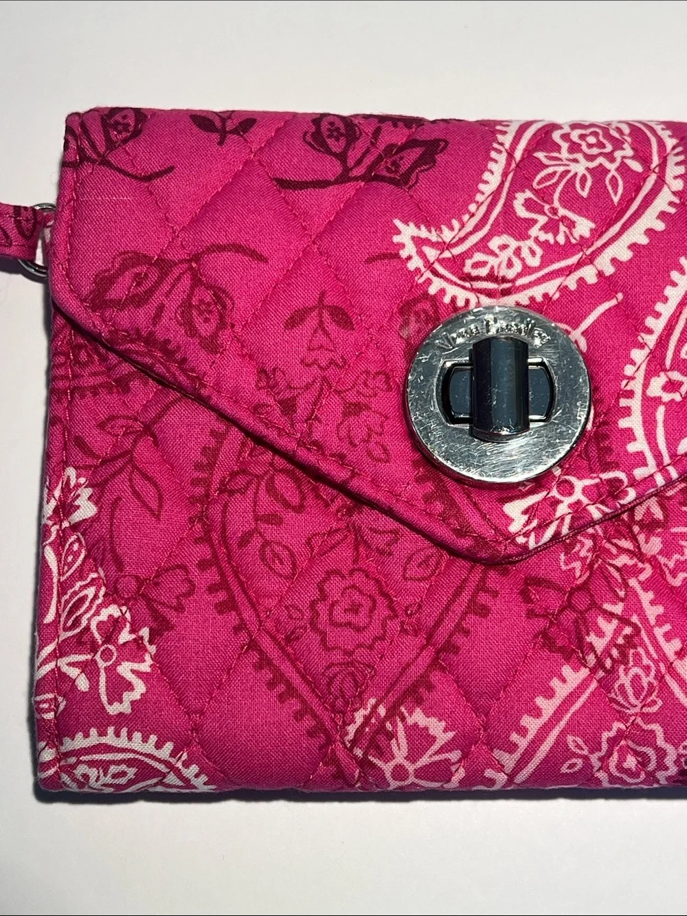 Vera Bradley Hot Pink Quilted Paisley Envelope Clutch